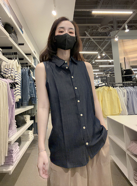 Calvin Klein CK女士新款时尚百搭柔软舒适宽松无袖衬衫CW642