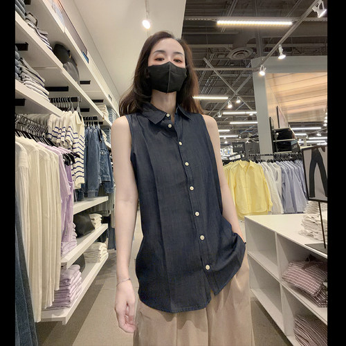 CK女士无袖衬衫宽松款