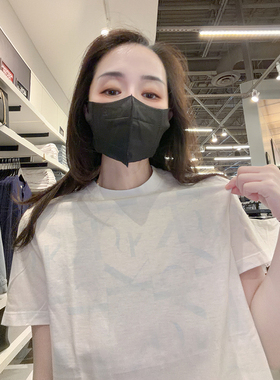 CK Calvin Klein女士新款圆领舒适柔软休闲logo纹短袖T恤CW684