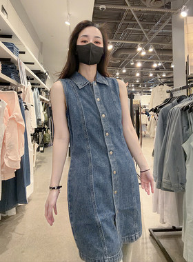 CK女士无袖牛仔连衣裙