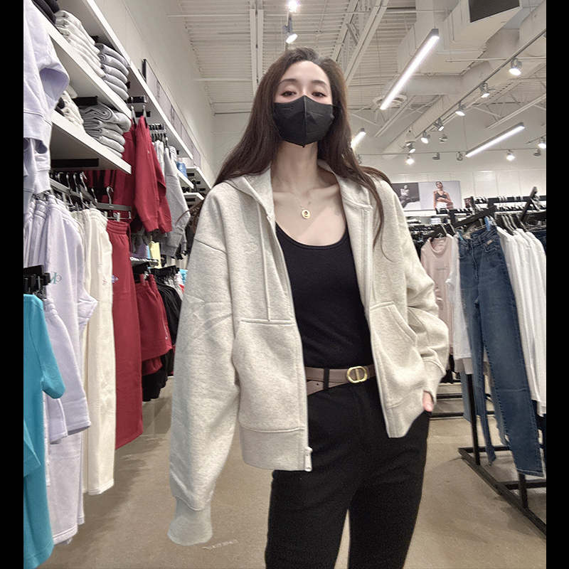 CK女士连帽抓绒开衫卫衣卫裤