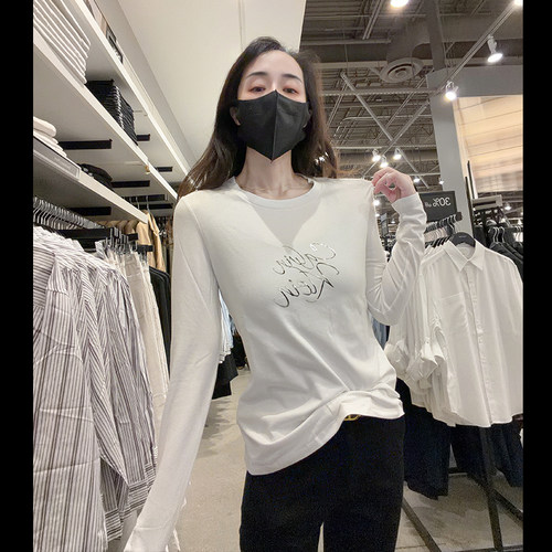 CK女士修身弹力长袖T恤显瘦