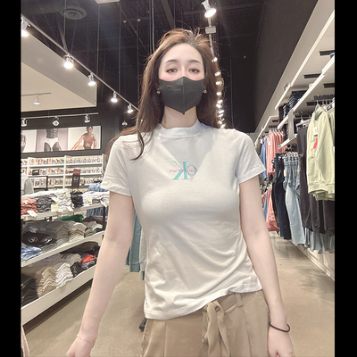 TOMMY女圆领纯棉舒适休闲短袖T恤