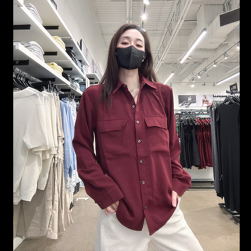 CK女士宽松舒适休闲长袖衬衫
