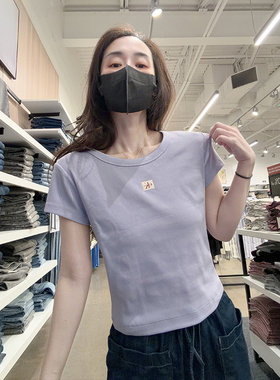 CK Calvin Klein女士新款圆领纯棉舒适柔软打底休闲短袖T恤CW703