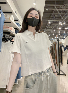 CK Calvin Klein女士时尚休闲短袖宽松显瘦套头polo衫CW734
