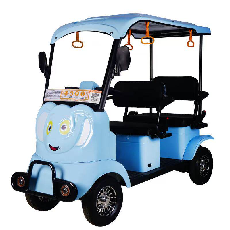 小巴士大象景区观光车扫码租赁四轮电动车小区巡逻酒店楼盘接送