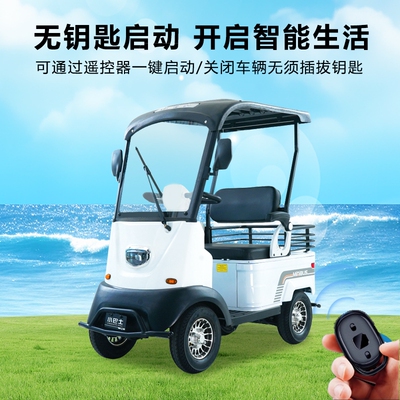 小巴士老年代步新款四轮老人助力接送孩子代步女性带棚X2观光车