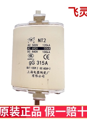 飞灵熔断器NT2-gG400A DC440V AC500-690V 300A315安上海电器陶瓷