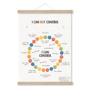 儿童心理学装饰画英文我可以控制的事海报平静心理健康治愈系挂画