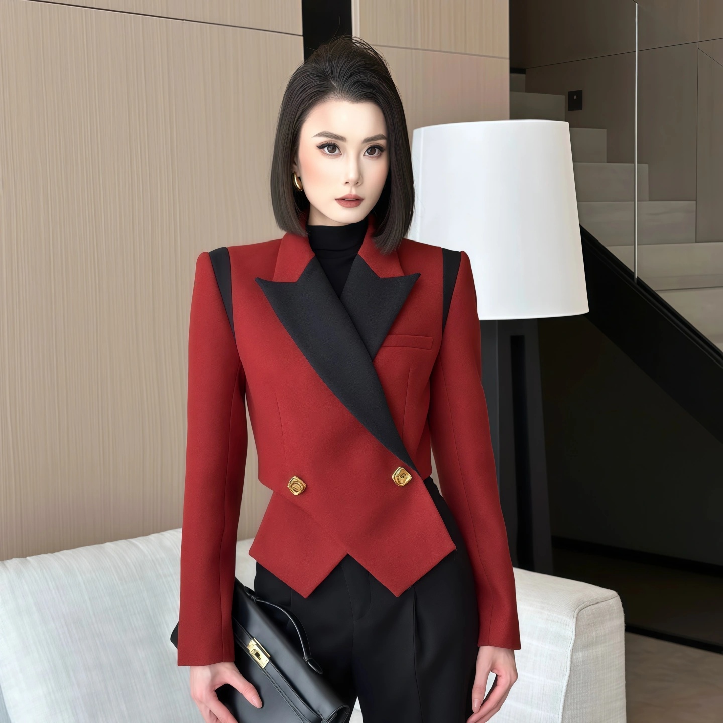 西装毛呢短款外套秋冬新款礼服