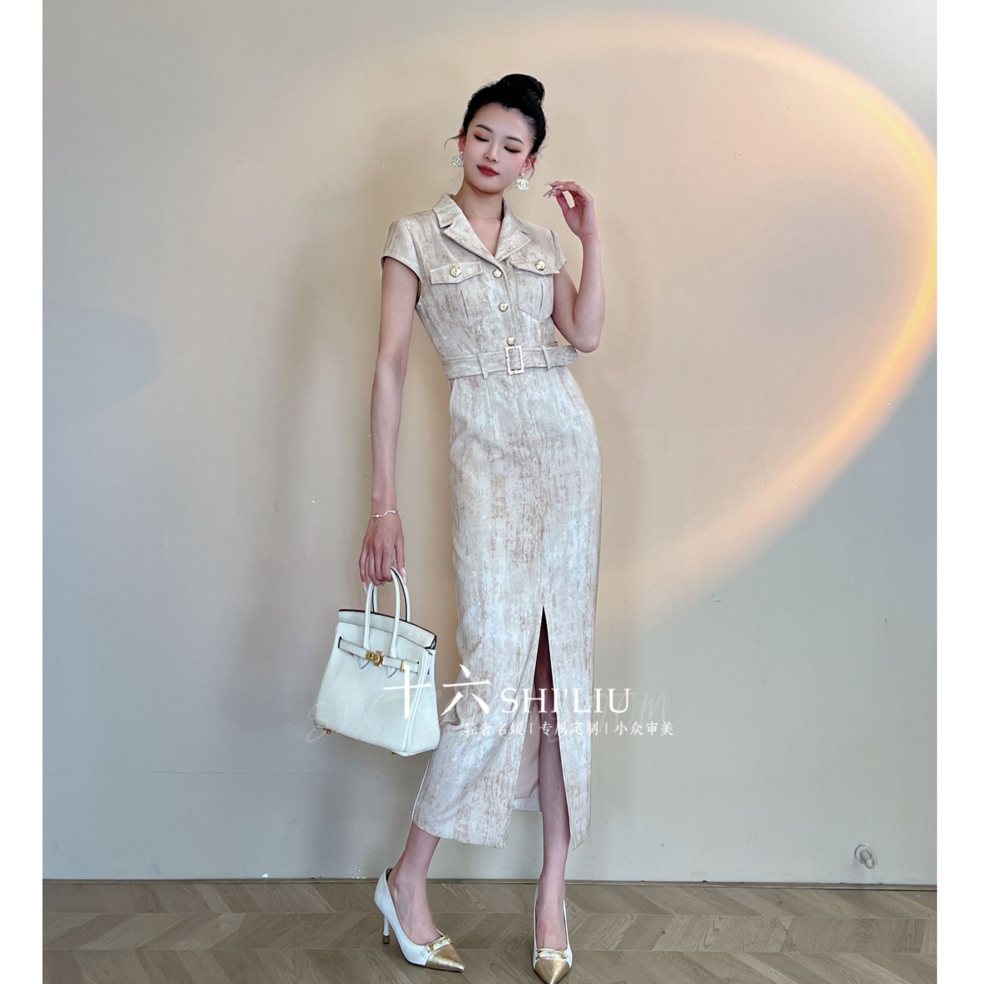 【十六原创】高级半袖气质显瘦气质轻奢女装连衣裙61198