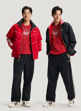 Adidas阿迪达斯新年款保暖双面穿宽松休闲运动棉服夹克外套KT0639
