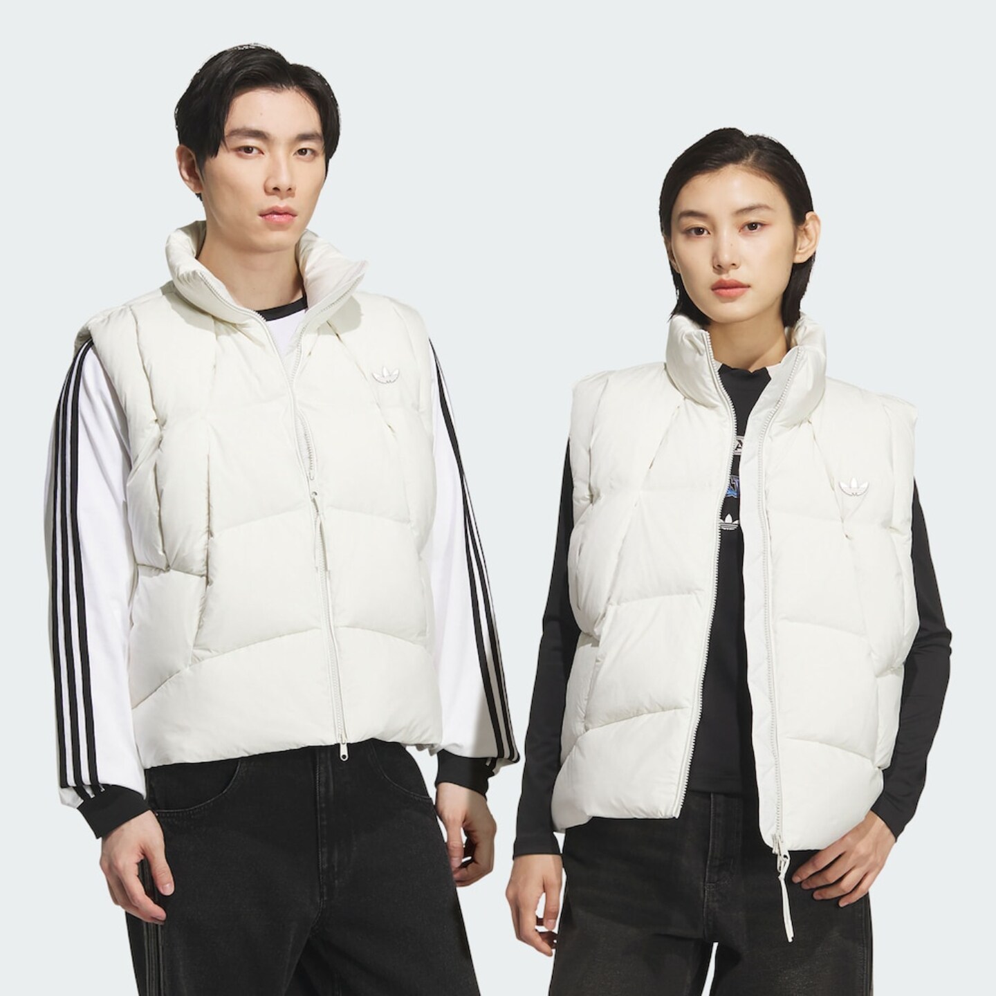 Adidas阿迪达斯保暖立领羽绒马甲