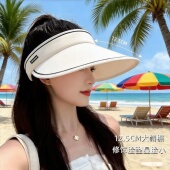 夏季 热销女士大帽檐防晒帽空顶可折叠遮阳帽防紫外线太沙滩帽阳帽