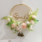 装 饰房门挂牌欢迎光临营业时间彷真花木牌店铺玻璃门花环挂饰定制