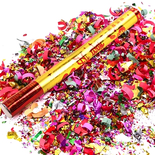 礼炮纸花 庆典彩炮彩花亮片喷筒喷花筒 开工开业结婚婚庆礼花彩带