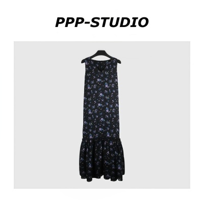 『PP-STUDIO』“苎麻”时尚百搭法式碎花气质显瘦连衣裙*20261149
