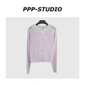 新款 时尚 轻奢设计款 上衣 STUDIO 拼接蕾丝领中式 20260123