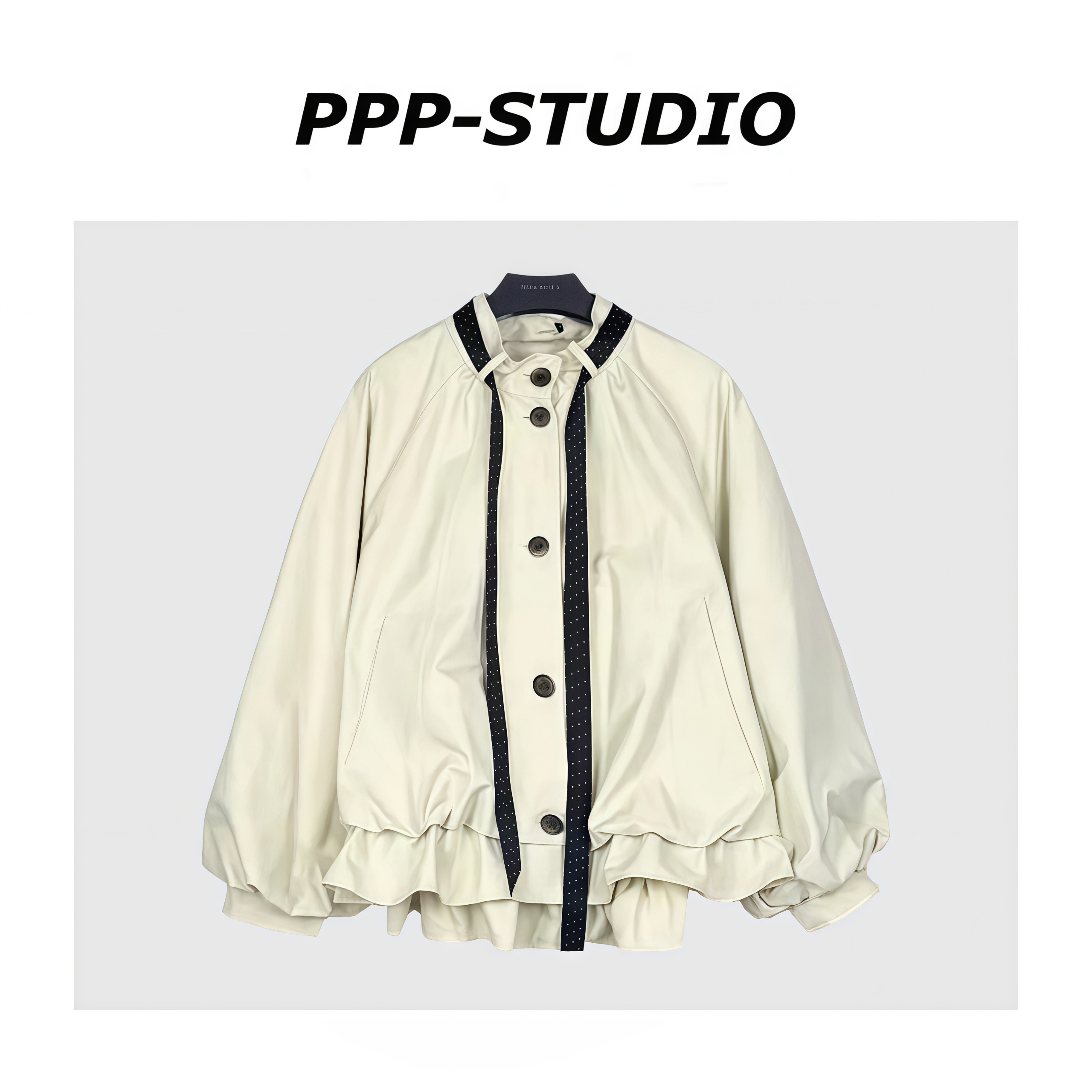 『PP-STUDIO』新款时尚百搭休闲风设计款飘带短款外套*20260620