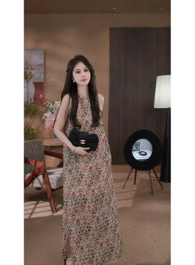 『PP-STUDIO』“苎麻”时尚百搭潮流中式国风印花连衣裙*20261943