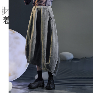 日着银河灰牛仔半身裙2026夏季新款女款不规则宽松流行中长款裙子