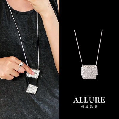 女实心净水瓶盒子小包毛衣长链