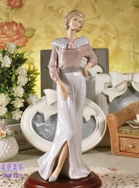 英国陶瓷情人节美丽优雅淑女摆件