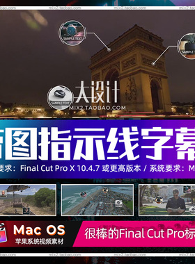 FCPX字幕插件 Call Outs Pack 6组指示呼出线条带图像注释标题