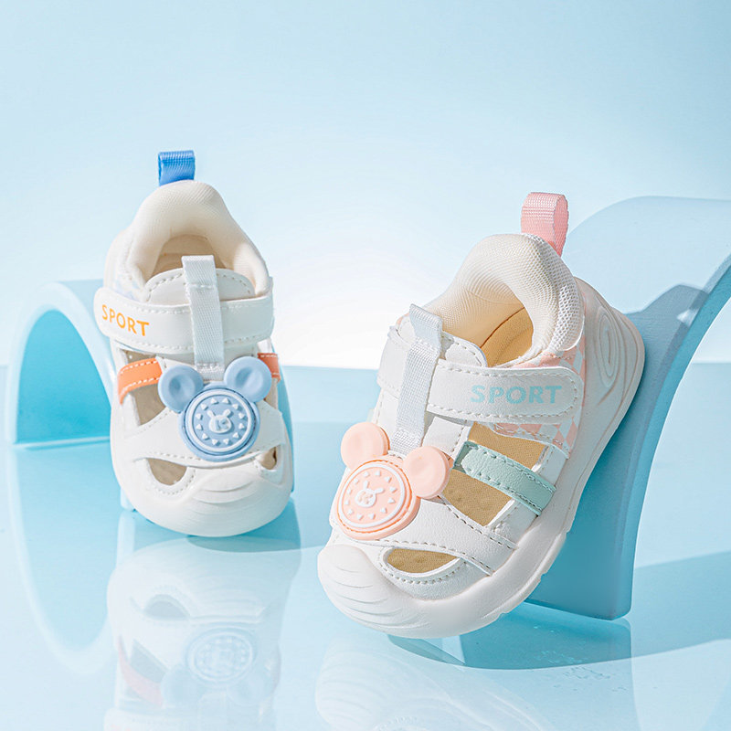 Ginofu2026夏季软底男女小童学步鞋单网镂空凉鞋1-2岁宝宝机能鞋