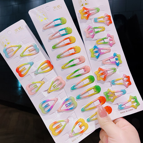 日韩女渐变色bb夹刘海儿童发夹