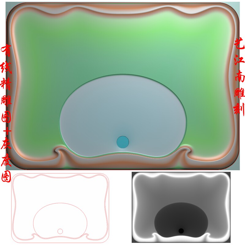 2254茶盘简单简约款式浮雕精雕jdp灰度bmp格式木雕图