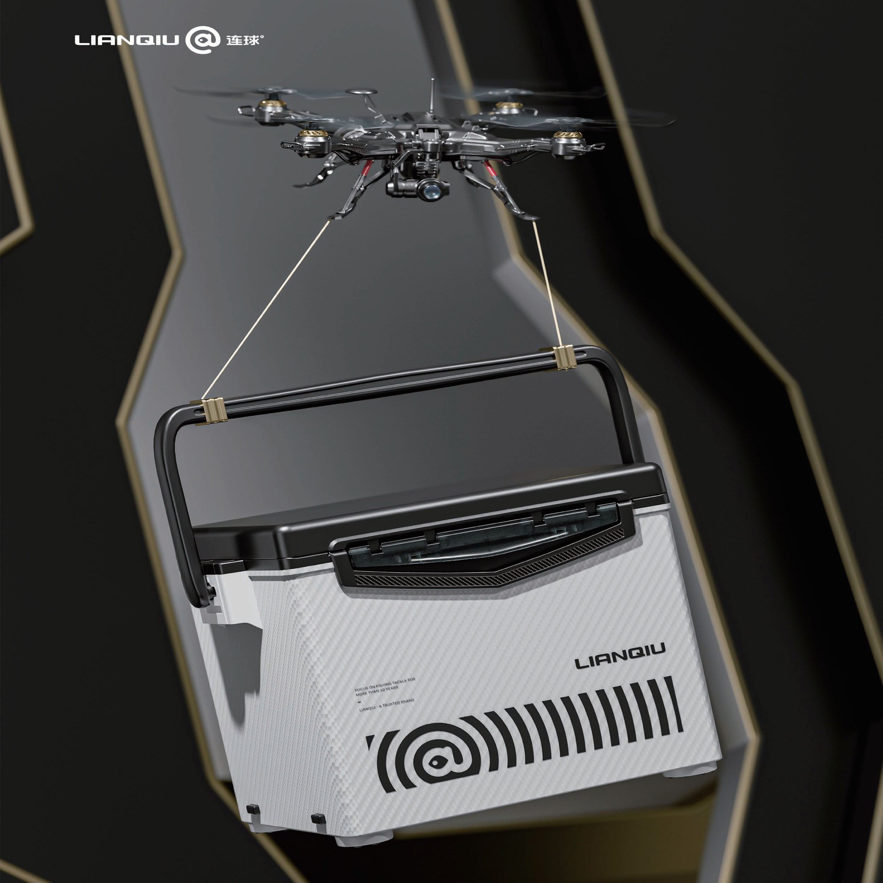 连球2100钓箱2025新款21L升超轻防刮纹多功能平盖全套台钓鱼箱