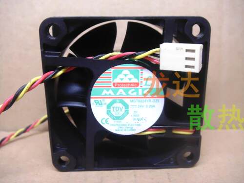 永立 MAGIC MGT6024YR-O25 6025 24V 0.20A 6CM 变频器 散热 风扇