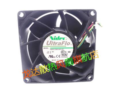 原装 NIDEC V80E12BS1A5-07 12V 0.9A 8CM 8038 4线 散热 风扇