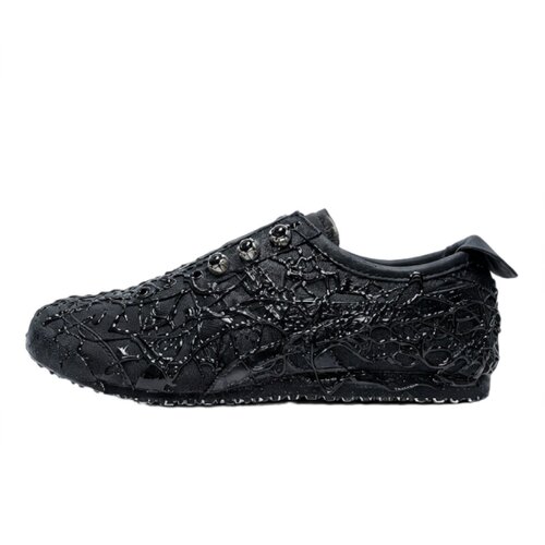 定制 Onitsuka Tiger鬼塚虎 MEXICO黑色涂鸦防滑耐磨生活休闲鞋