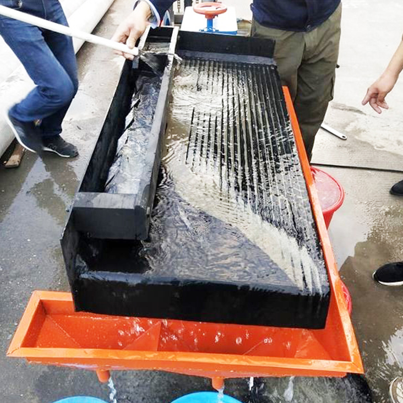 桔色小型分选微型淘金设备洗沙金工具重选试验机1米散装选矿摇床