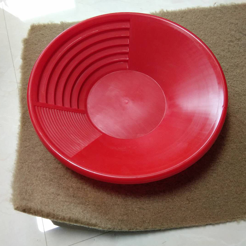 红色塑料沙金掏洗盆便携手摇水洗筛金淘金盆圆形洗金盆淘金盘淘沙