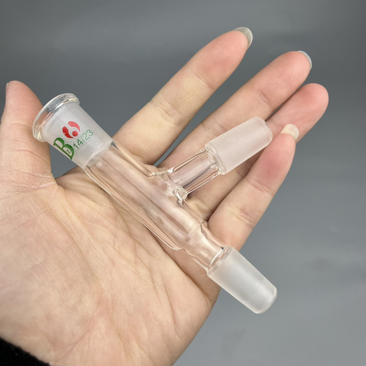 蒸馏头玻璃接头14×3标准磨口磨塞75度接头