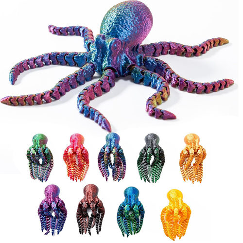 3D打印章鱼可活动关节玩具大乌贼