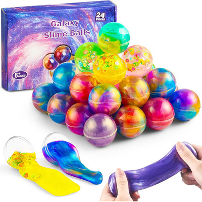 24pcs Galaxy Slime Party Favors Kids Slime Balls Stretchy