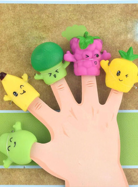 5pcs teacher Mini Finger Accessories Fruity Faces Collection