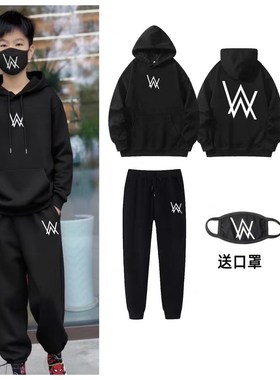 嘉豪艾伦沃克卫衣黑色新款男游戏白色秋冬学生连帽外套上衣服