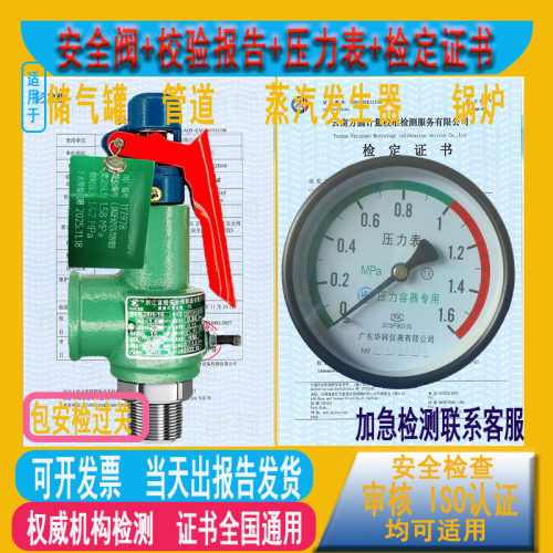 安全阀压力表带检测报告全国通用