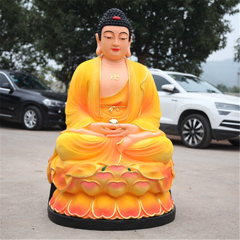 寺庙树脂粉彩大日如来三宝佛