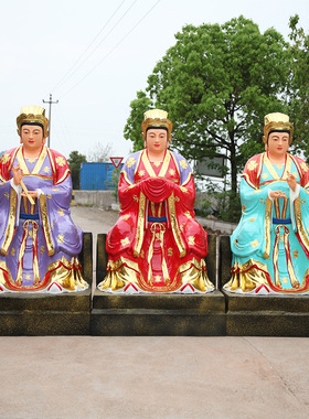 寺庙三霄娘娘玻璃钢泰山奶奶佛像