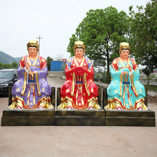 寺庙2米2三霄娘娘树脂玻璃钢佛像神像送子奶奶眼光娘娘泰山奶奶