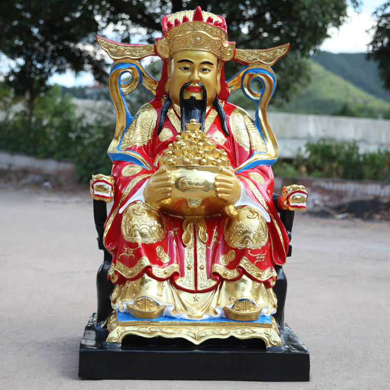 寺庙供奉居家发财摆件树脂财神家用招财财神爷佛像1米1财神爷