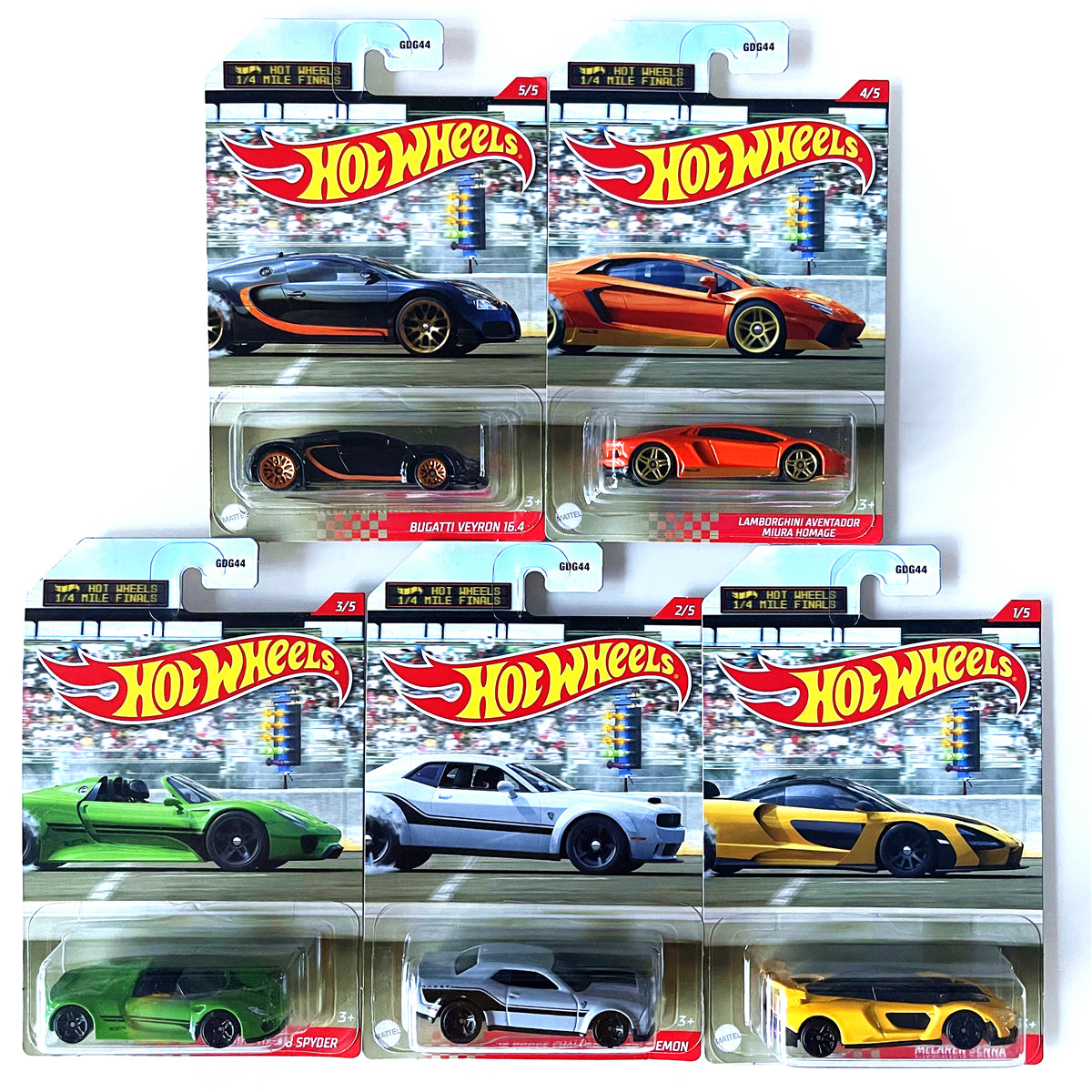 hotwheels风火轮仿真合金小跑车GDG44超跑布加迪保时捷迈凯伦道奇