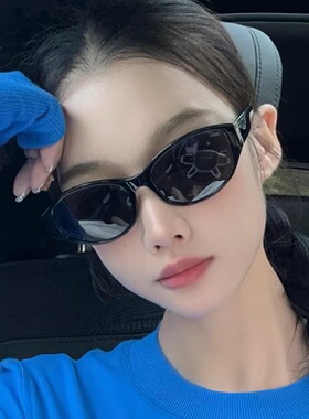 复古黑色猫眼墨镜小红书同款偏光
